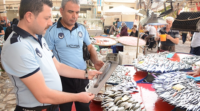 Zabıta ekipleri balık tezgahlarını denetledi 