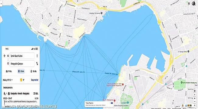 İzmir'de deniz seferleri Google Haritalar'a girdi 
