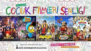 Foça'da çocuklara tatil sineması