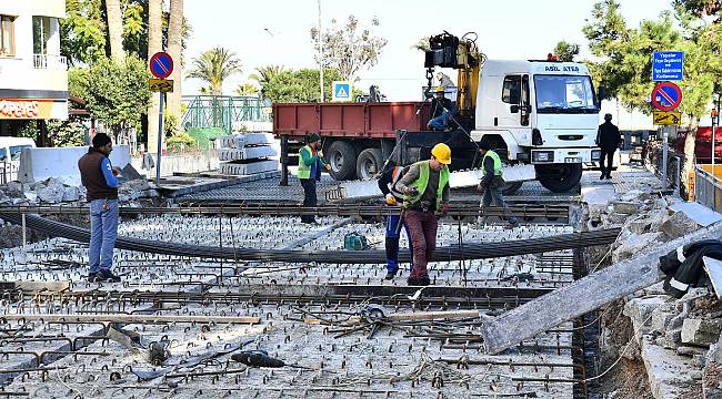 Güzelyalı'daki menfez yenileme çalışması yarılandı  