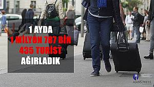 Bir ayda 1 milyon 787 bin 435 turist ağırladık