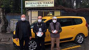 Bornovalı şoförlere koronadan korunma paketi