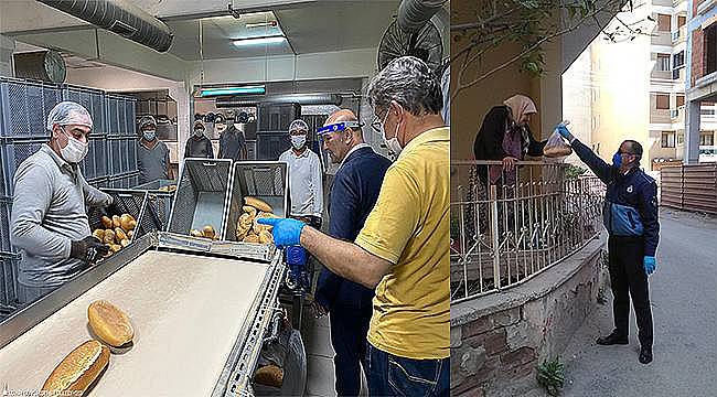 Büyükşehir İzmir'e ekmek dağıtıyor 