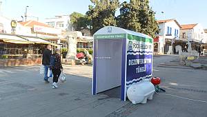 Foça Demokrasi Meydanı'na Dezenfeksiyon Tüneli