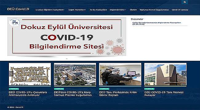 DEÜ, Covid-19'a ilişkin bilgileri sanal ortama taşıdı 