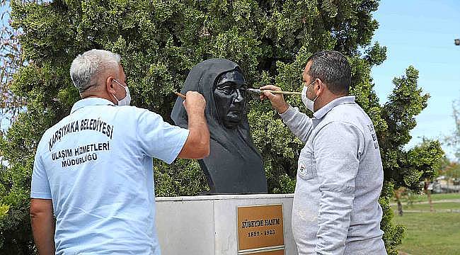 Karşıyaka'nın simge heykelleri bakımda 