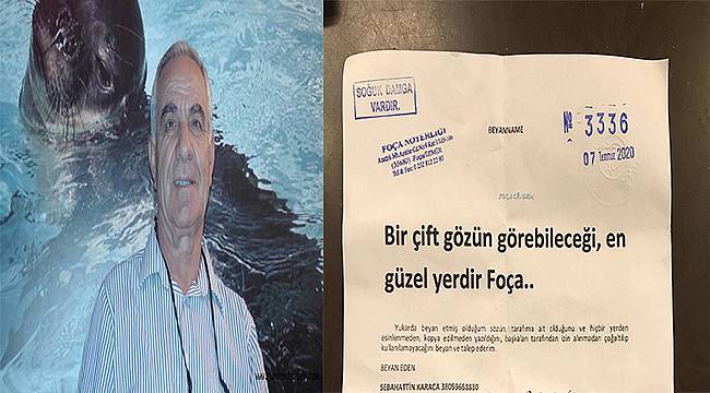 Duayen turizmcinin sözü Foça'ya noter tescilli slogan oldu 