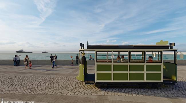Kordon'a nostaljik tramvay geliyor 