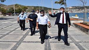 Foça'da koronavirüs denetimleri