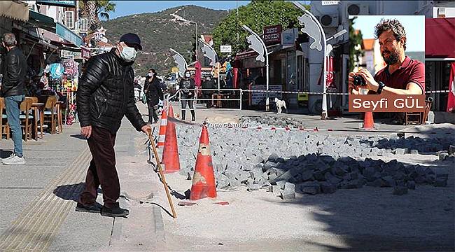 Foçalılar, eski taşların daha sık ve uygun dolgu malzemesiyle yeniden döşenmesini istiyor 