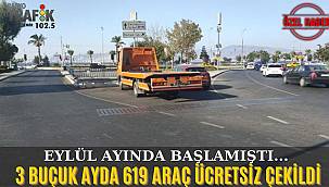 3 buçuk ayda 619 araç ücretsiz çekildi 
