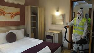Konak Belediyesi'nden ilçedeki tüm otellere dezenfeksiyon 