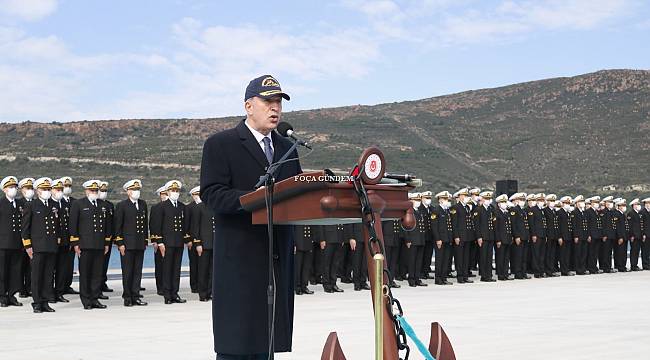 Milli Savunma Bakanı Hulusi Akar Foça'da 2.Korvet Filotillasına Sancak Verdi 