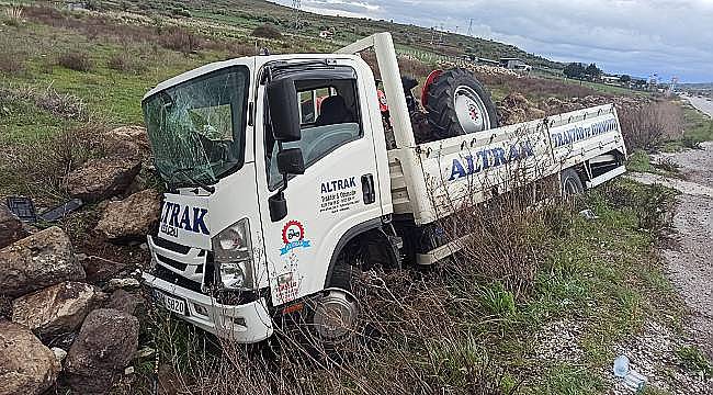 Foça girişinde trafik kazası 1 yaralı 