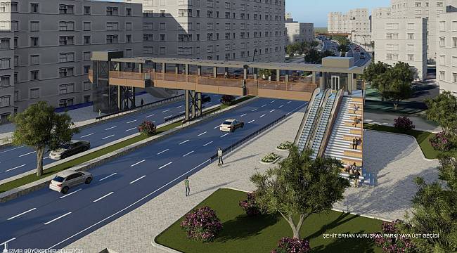 İzmir Büyükşehir Belediyesi'nden üst geçit projelerine estetik dokunuş 