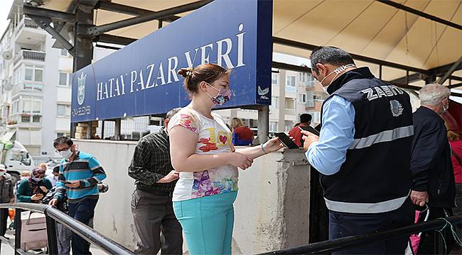 Konak'ta pazaryerlerine Covid-19 denetimi 