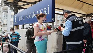 Konak'ta pazaryerlerine Covid-19 denetimi