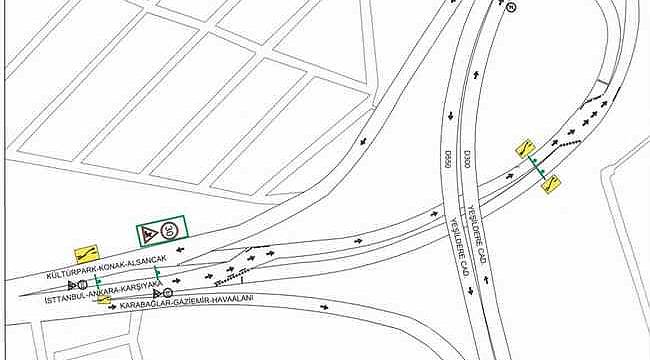 İzmir'in Mürselpaşa Bulvarı'nda trafik düzenlemesi  