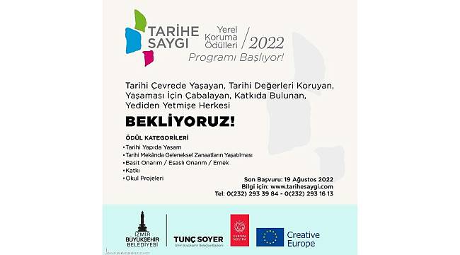Tarihe Saygı Yerel Koruma Ödülleri'ne başvurular başladı