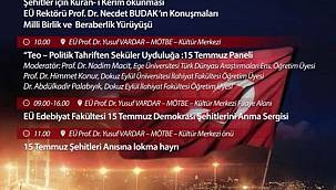 15 Temmuz şehitleri EÜ'de anılacak