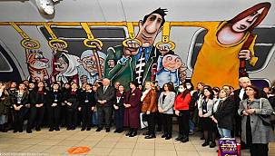 Kadına yönelik şiddete dikkat çekmek için Üçyol Metro İstasyonu'nda farkındalık alanı açıldı