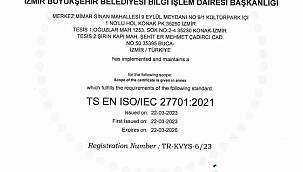 İzmir Büyükşehir Belediyesi ISO 27701 standardına sahip ilk "Büyükşehir" oldu