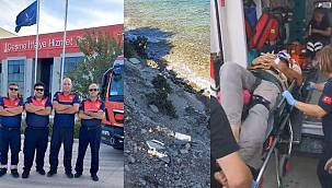 İzmir itfaiyesi kayalıklardan düşen kişiyi kurtardı