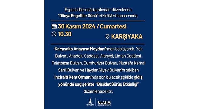 İzmir'de Bisiklet Sürüş Etkinliği nedeniyle trafiğe dikkat!