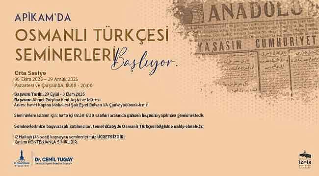 APİKAM'da "Orta Seviye Osmanlı Türkçesi Seminerleri" başlıyor