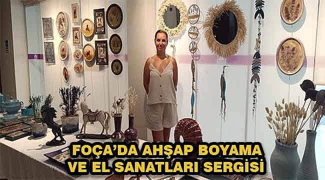 Makine mühendisinden Foça'da ahşap boyama ve el sanatları sergisi