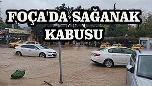 Foça'da Sağanak Yağış Sele Neden Oldu